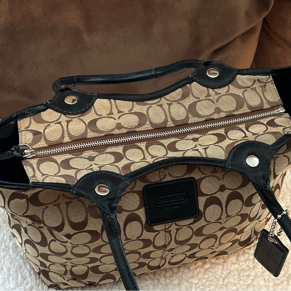 Coach Brown Signature Tote Bag - Picture 3 of 6